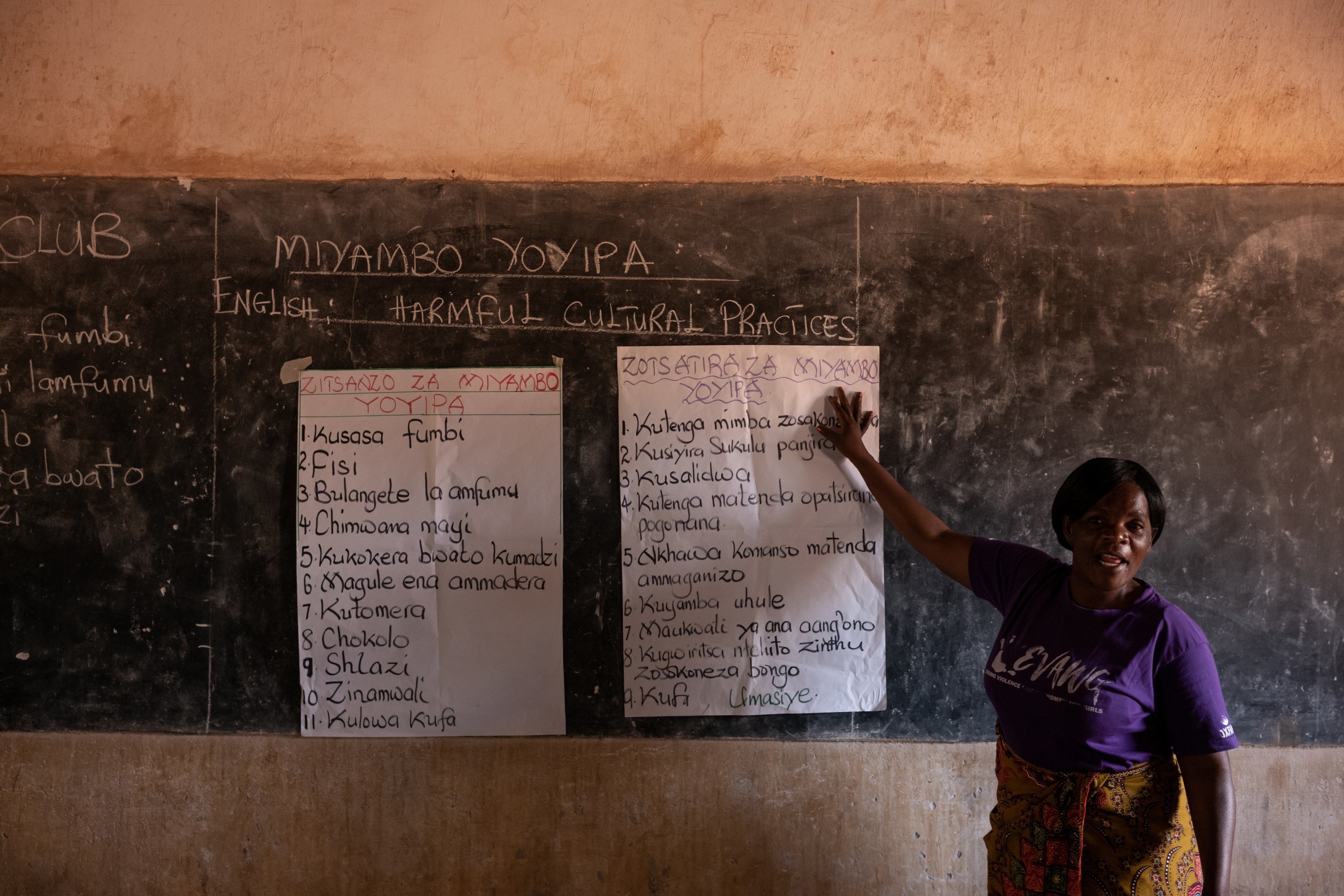 Etnel Kazuk, a teacher and matron of the anti-sexual gender-based violence Weekly Student Club. She and another teacher cover topics like what sexual gender-based violence is and how students should protect themselves.